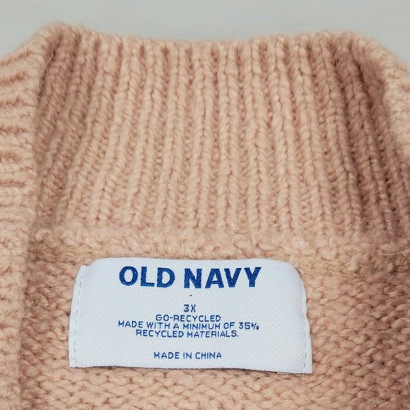 Old Navy Recycled Material Knit Crop Sweater, Relaxed Fit, Dusty Pink, 3X / XXXL - Picture 2 of 3